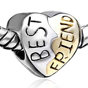   Charms Best Friends Heart Bead Fits Pandora Charms Pugster Jewelry