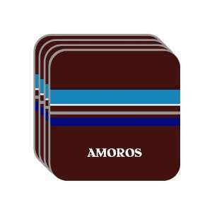 Personal Name Gift   AMOROS Set of 4 Mini Mousepad Coasters (blue 