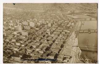Portland Oregon, Aerial View, 1940s RPPC  