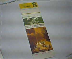 packers vs bears old ticket nov.14, 1976 walter payton  