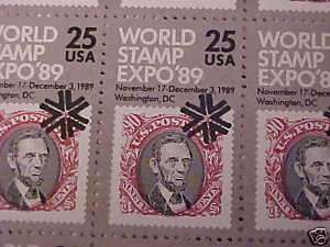 USA MINT SHEET(50 STAMPS) #2410 25C WORLD STAMP EXPO  