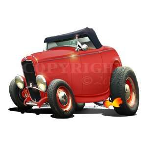  Coupe V8 Tirbo Fire Cartoon Car Wall Graphic Home Decor Kids Man Cave