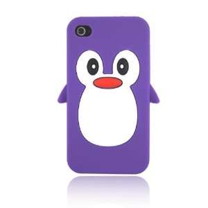  Purple Penguin Style II Animal Silicone Case for Iphone 4 