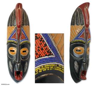 Nigerian Hausa Tribe Hand Carved Wood Rain Mask New  