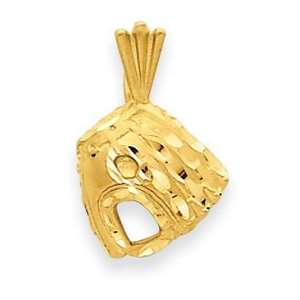  14k Yellow Gold Baseball Glove Pendant Jewelry