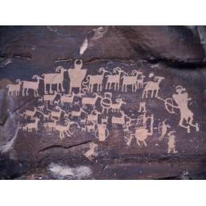  Ancient Pueblo Anasazi Rock Art Showing a Hunt Scene 