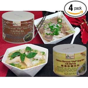   Viet Foods Chicken/Beef Pho Soup Base Combo, 10 oz jars (Pack of 4