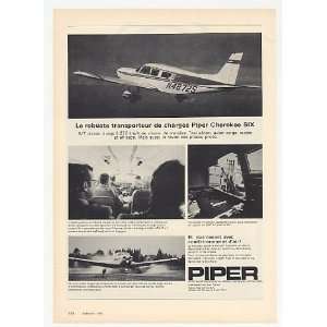  1972 Piper Cherokee Six Airplane Photo French Print Ad 