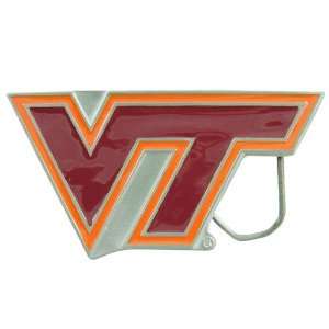  Virginia Tech Hokies Pewter Team Logo Belt Buckle Sports 