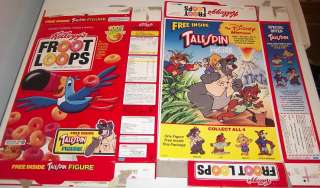 1991 Froot Loops Tale Spin PVC offer Cereal Box vvv84  