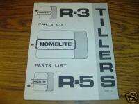 Homelite Lawn Tractor Mower R3 & R5 Tiller Parts Manual  