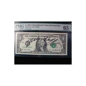  Signed Feiffer, Jules $1 2001 Federal Reserve Note San 
