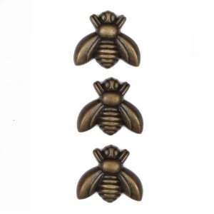  Metalized Button 3/4 Honey Bee Antique Brass By The Each 