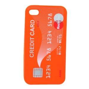  Orange Credit Card Design Soft Silicone Protective Cover 