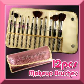12 PCS Cosmetic PINK LADY Make up Brush Bag Set #177P  