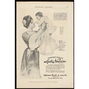  1907 Anheuser Busch Malt Nutrine Mother & Baby Print Ad 