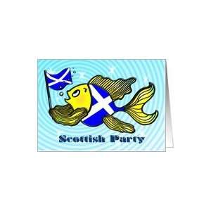  Scottish Party Invitation patriotic 3D like fish with 