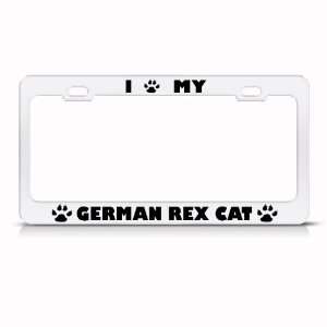 German Rex Cat Animal Metal license plate frame Tag Holder