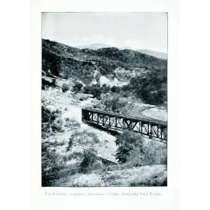 1907 Print Mexico Central Railway Colima Tuxpan Bridge Tracks Railroad 