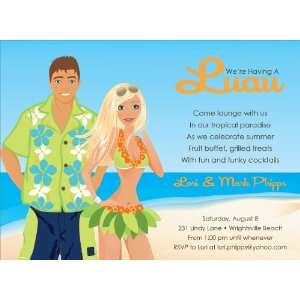  Luau Couple   Blonde Invitations