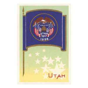 Flag of Utah Premium Poster Print, 12x18 