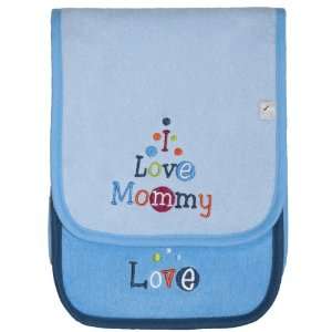 Frenchie Mini Couture Burp Cloth Set, 2 pack, Boy I Love Mommy (Blue 