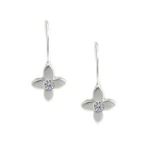   Sterling Silver Four Petal Flower Earrings Hilary Druxman Jewelry