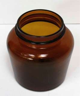 Vintage Brown Amber Empty Glass Jar Bottle #10 A 64 Apothecary Baked 