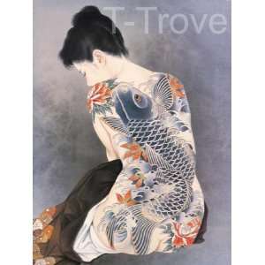  Tattoo Japanese Lady Wall Scroll R24