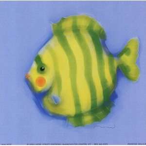  Anthony Morrow Green Striped Fish 6x6 Poster Print