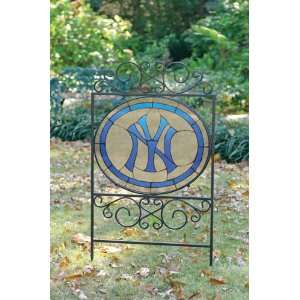    New York Yankees MLB Stained Glass Yard Sign