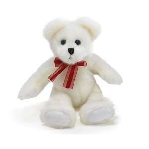  Dunston Plush White Bear with Burgandy Ribbon [Toy] Toys 