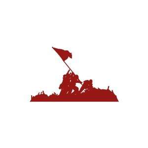  Iowa Jima flag BURGANDY Vinyl window decal sticker Office 