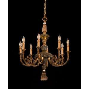  Chandelier   Antique Copper Patina Finish  Hand Made Silk 