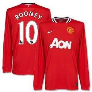  11 12 Man Utd Home L/S Jersey + Rooney 10 Sports 
