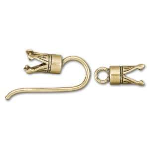  Antique Brass Plated Brass 4 5mm Lined Crimp End Hook & Eye 