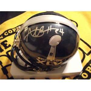  Antonio Brown Autographed Mini Helmet   Super Bowl XLV 