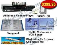 Standard hdd Karaoke Player with Vietnamese DVD and English DVD Songs 