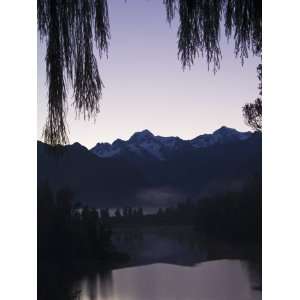 Lake Matheson at Dawn, with Mount Tasman and Aoraki, Southern Alps 