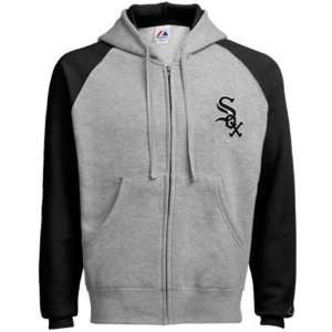  Mens Chicago White Sox Ash Classic Full Zip Hooded 