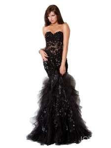 Jovani 172008 Black Lace Strapless Evening Gown SIZE 0,2,4,6,8  