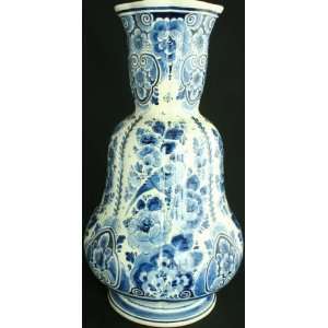   WOW Large Vintage Blue Delft Handpainted Vase Velsen 