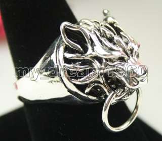 Tibet silver mens dragon ring  