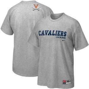  Nike Virginia Cavaliers Ash Lacrosse Practice T shirt 