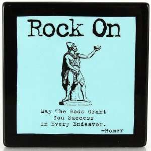   Rock On Square Plaque by Artist Lorrie Veasey 4020650