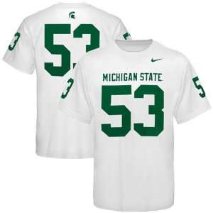  Nike Michigan State Spartans #53 White Replica Jersey 