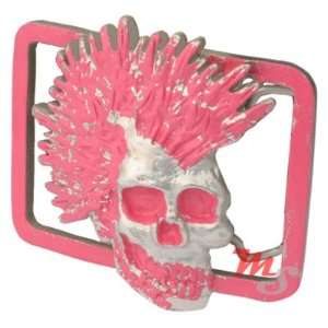  SEXY Pink Punk Rocker Skull Belt Buckle grunge look NEW 