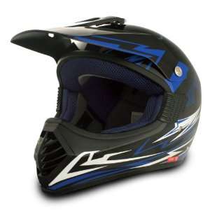  VCAN V350 Gloss Blue Wicked Graphics Small Off Road Helmet 