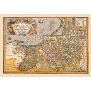  Map of Prussia 28x42 Giclee on Canvas