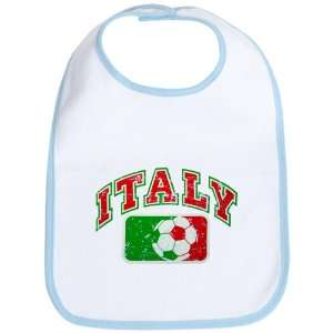  Baby Bib Sky Blue Italy Italian Soccer Grunge   Italian 